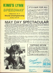 1985 kwiecień 28, King's Lynn : Ćwierćfinał Brytyjski Indywidualnych Mistrzostw Świata na żużlu