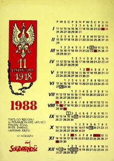 Kalendarz : 11 listopada 1918; 1988