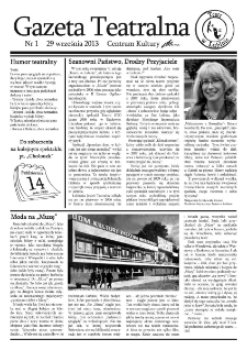 Teatr w Lubinie : Gazeta Teatralna nr 1, wrzesień 2013