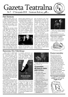 Teatr w Lubinie : Gazeta Teatralna nr 7, listopad 2013