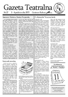 Teatr w Lubinie : Gazeta Teatralna nr 27, październik 2015
