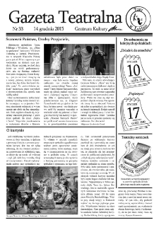 Teatr w Lubinie : Gazeta Teatralna nr 33, grudzień 2015