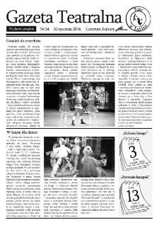 Teatr w Lubinie : Gazeta Teatralna nr 34, styczeń 2016