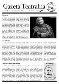 Teatr w Lubinie : Gazeta Teatralna nr 35, styczeń 2016