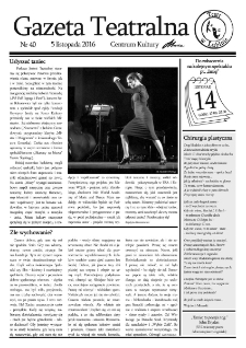 Teatr w Lubinie : Gazeta Teatralna nr 40, listopad 2016