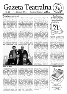 Teatr w Lubinie : Gazeta Teatralna nr 41, listopad 2016