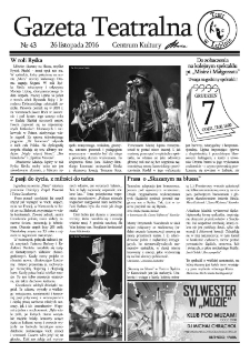 Teatr w Lubinie : Gazeta Teatralna nr 43, listopad 2016