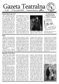 Teatr w Lubinie : Gazeta Teatralna nr 65, listopad 2018