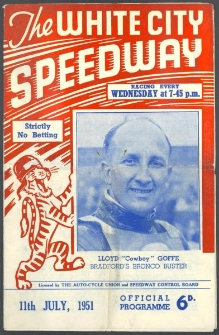 1951 lipiec 11, Glasgow : Druga Runda Kwalifikacyjna Indywidualnych Mistrzostw Świata na żużlu
