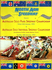 1992 styczeń 24&ndash;26, Adelaide : Finał Australijski Indywidualnych Mistrzostw Świata na żużlu, Indywidualne Mistrzostwa Australii, Mistrzostwa Australii Par, Memoriał Billy'ego Sandersa