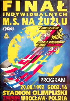 1992 sierpień 29, Wrocław : Finał Światowy Indywidualnych Mistrzostw Świata na żużlu