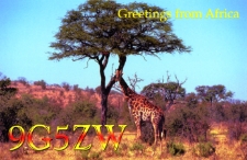 Karta QSL 9G5ZW : Ghana