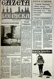 Gazeta Legnicka nr 90, sierpień`91