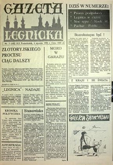 Gazeta Legnicka nr 3 (182), styczeń `92