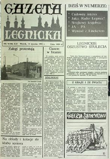 Gazeta Legnicka nr 9 (188), styczeń `92