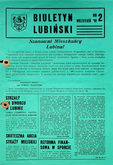 Biuletyn Lubiński nr 2, wrzesień `91