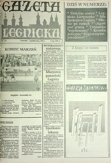 Gazeta Legnicka nr 121, październik`91
