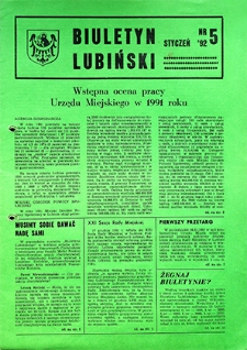 Biuletyn Lubiński nr 5, styczeń `92