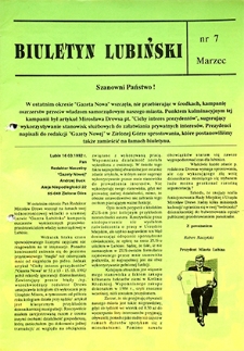 Biuletyn Lubiński nr 7, marzec `92