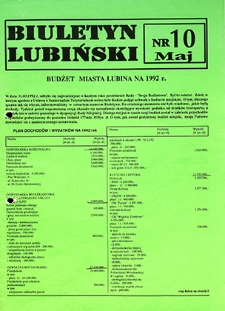 Biuletyn Lubiński nr 10, maj `92