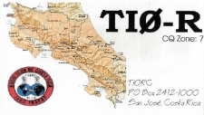 Karta QSL TI0R : Kostaryka