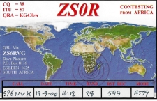 Karta QSL ZS0R : Republika Południowej Afryki