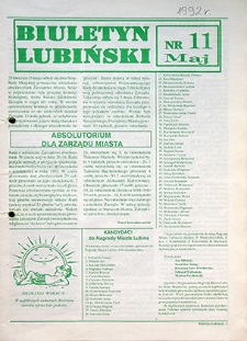Biuletyn Lubiński nr 11, maj `92