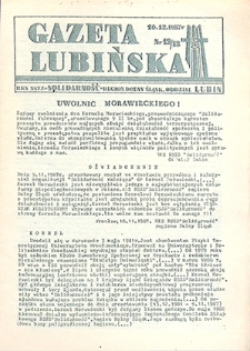 Gazeta Lubińska nr 12, 13, grudzień `87