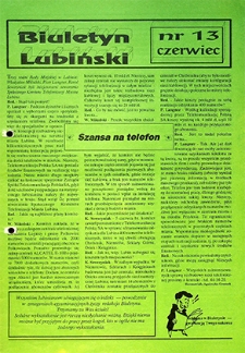 Biuletyn Lubiński nr 13, czerwiec `92