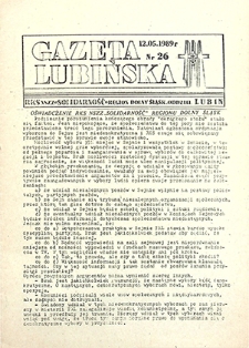 Gazeta Lubińska nr 26, maj `89