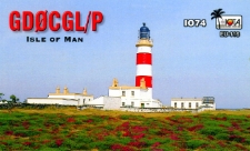 Karta QSL GD0CGL/p : Wyspa Man : IOTA EU-116