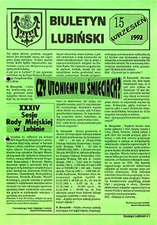 Biuletyn Lubiński nr 15, wrzesień `92