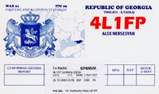 Karta QSL 4L1FP : Gruzja