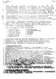 Solidarność nr 1, wrzesień `80
