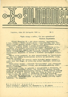 Solidarność nr 9, listopad `80