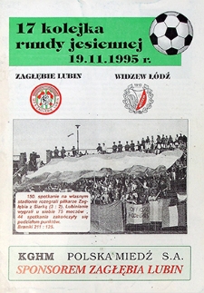 17 kolejka rundy jesiennej : 19 listopada, Zagłębie Lubin – Widzew Łódź