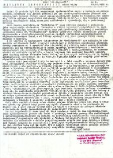 Biuletyn Informacyjny Stanu Wojny : nr 6, `82
