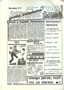 Gazeta Związkowa Solidarność nr 7, czerwiec `89