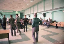 Strajk górników : cechownia Zakładów Górniczych „Rudna”