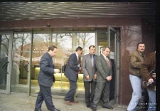 Manifestacja górników pod biurem zarządu KGHM