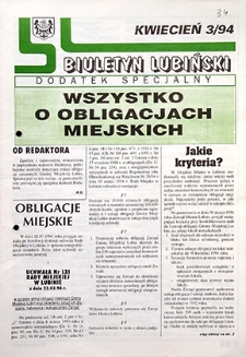 Biuletyn Lubiński nr 3, kwiecień `94