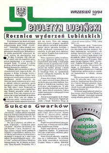 Biuletyn Lubiński nr 10 (42), wrzesień `94