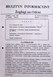Biuletyn Informacyjny Żeglugi na Odrze nr 1-2/89 (29-30)