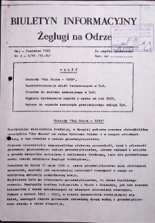 Biuletyn Informacyjny Żeglugi na Odrze nr 5-6/89 (33-34)