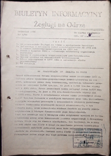 Biuletyn Informacyjny Żeglugi na Odrze nr 1/86