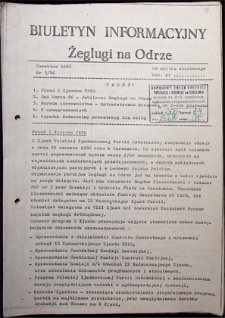 Biuletyn Informacyjny Żeglugi na Odrze nr 3/86