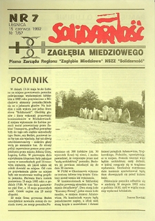 Solidarność Zagłębia Miedziowego nr 7/67, czerwiec `92