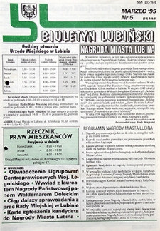 Biuletyn Lubiński nr 5 (54), marzec `95