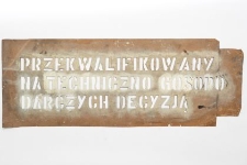 Szablon kolejowy : Przekwalifikowany na techniczno gospodarczych decyzją