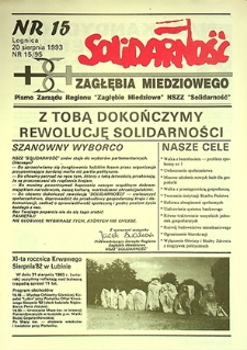 Solidarność Zagłębia Miedziowego nr 15/95, sierpień `93